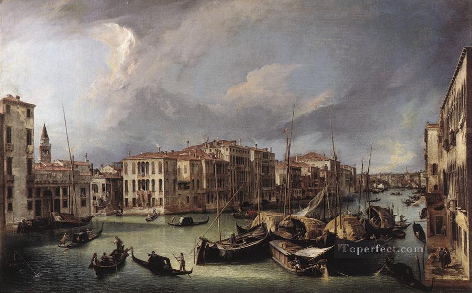 El Gran Canal con el Puente de Rialto al fondo Canaletto Pintura al óleo
